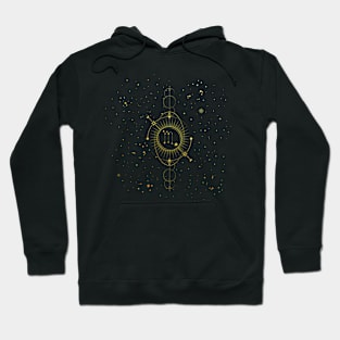 Cosmic Scorpio Gold Texture Hoodie